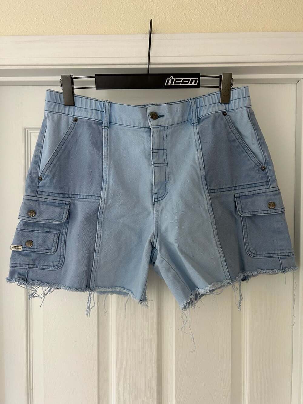 Ghanda AU Size 12 Two-Tone Denim Cargo Shorts